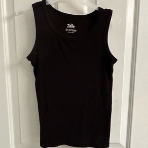 Justice Black Ribbed Tank Top